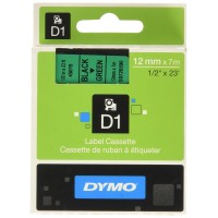 DYMO Standard D1 Labeling Tape for LabelManager Label Makers, Black print on Green tape, 1/2'' W x 23' L, 1 cartridge (45019)